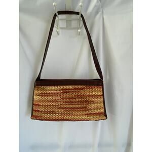 Helen Kaminski Australia designer raffia and leather purse shoulder bag